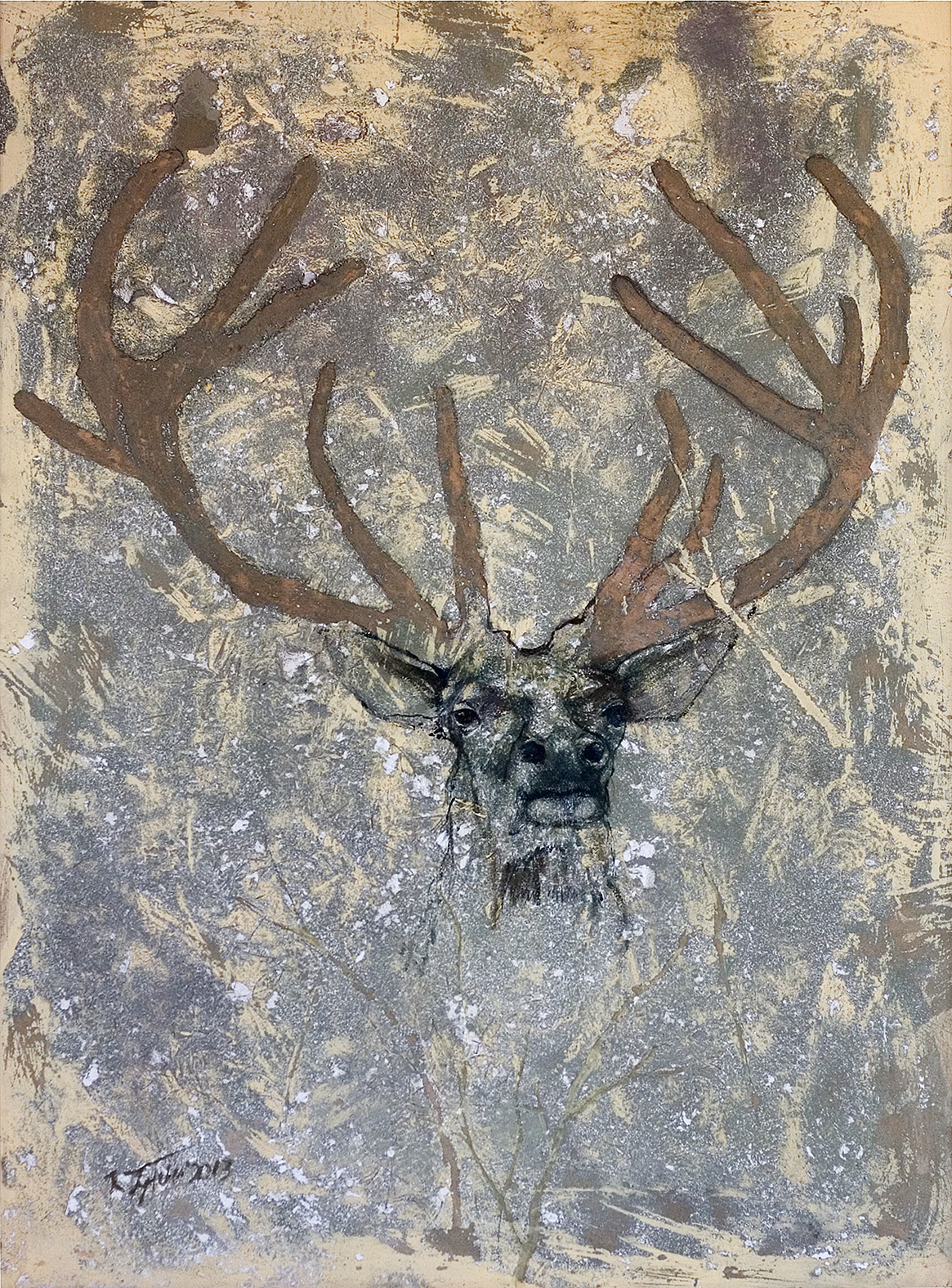 Ryszard Tyszkiewicz obraz "Lesna polana", 2009 r., olej, płótno, 60x80 cm.