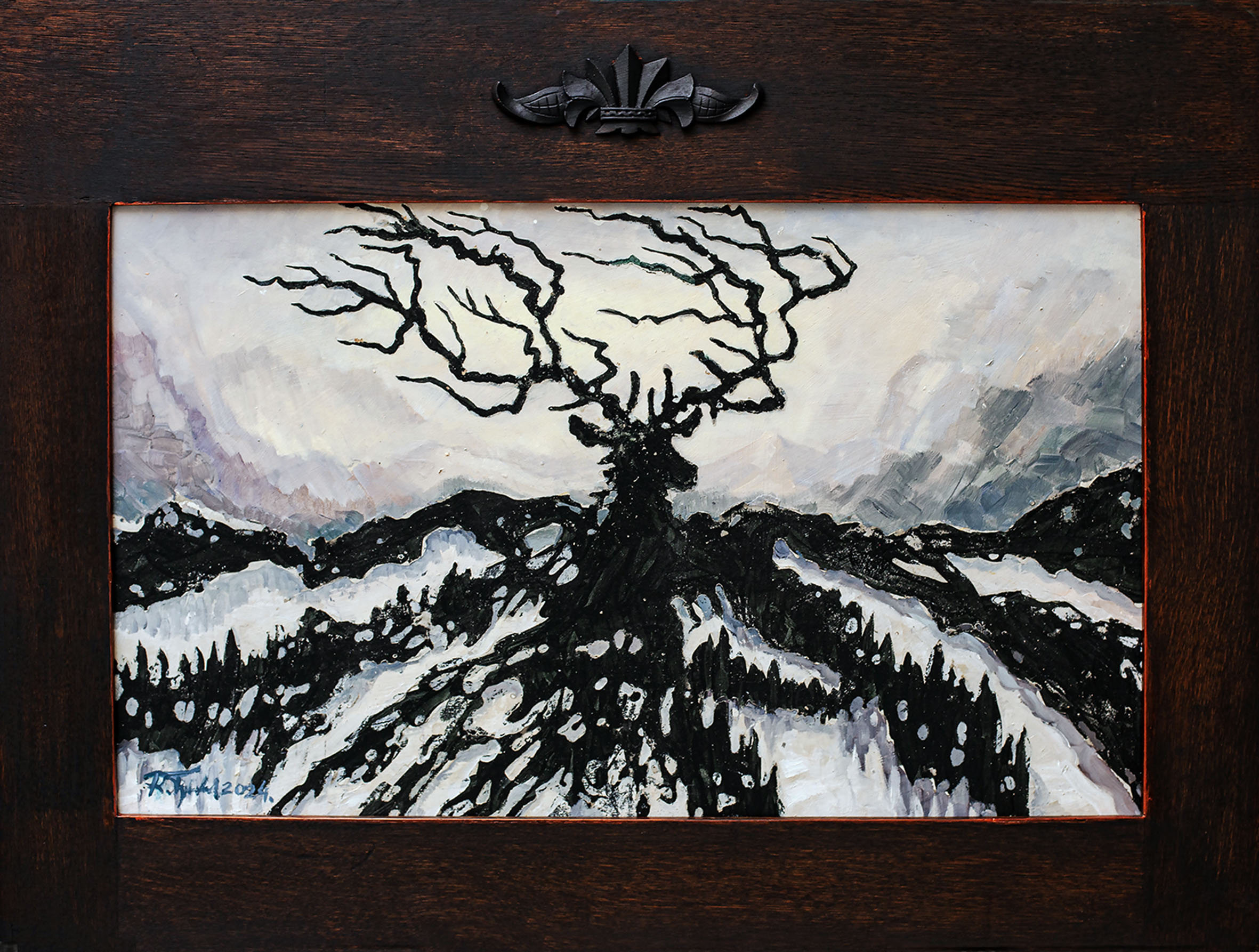 Ryszard Tyszkiewicz obraz "Lesna polana", 2009 r., olej, płótno, 60x80 cm.