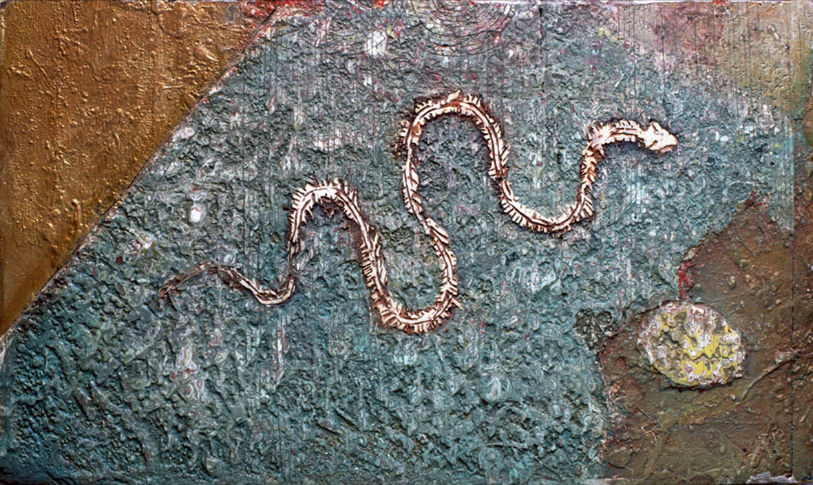 Ryszard Tyszkiewicz obraz "Jajo węża" 1999