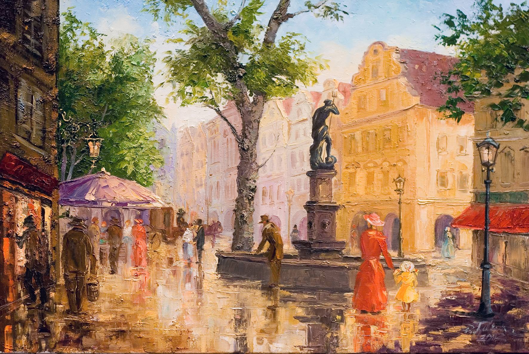 Ryszard Tyszkiewicz obraz "Rynek jeleniogórski" 2012