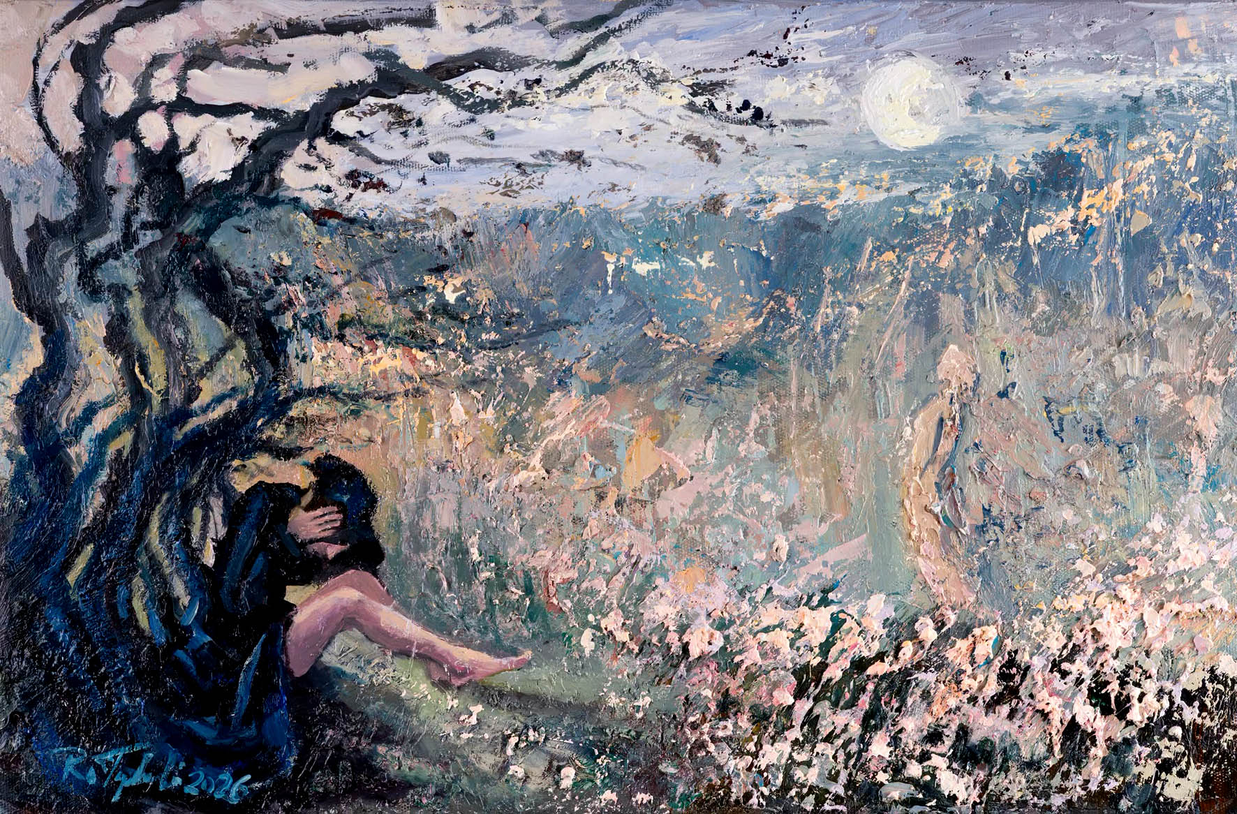 Ryszard Tyszkiewicz, Wiatr, 2026, olej, płótno, 30x46 cm
